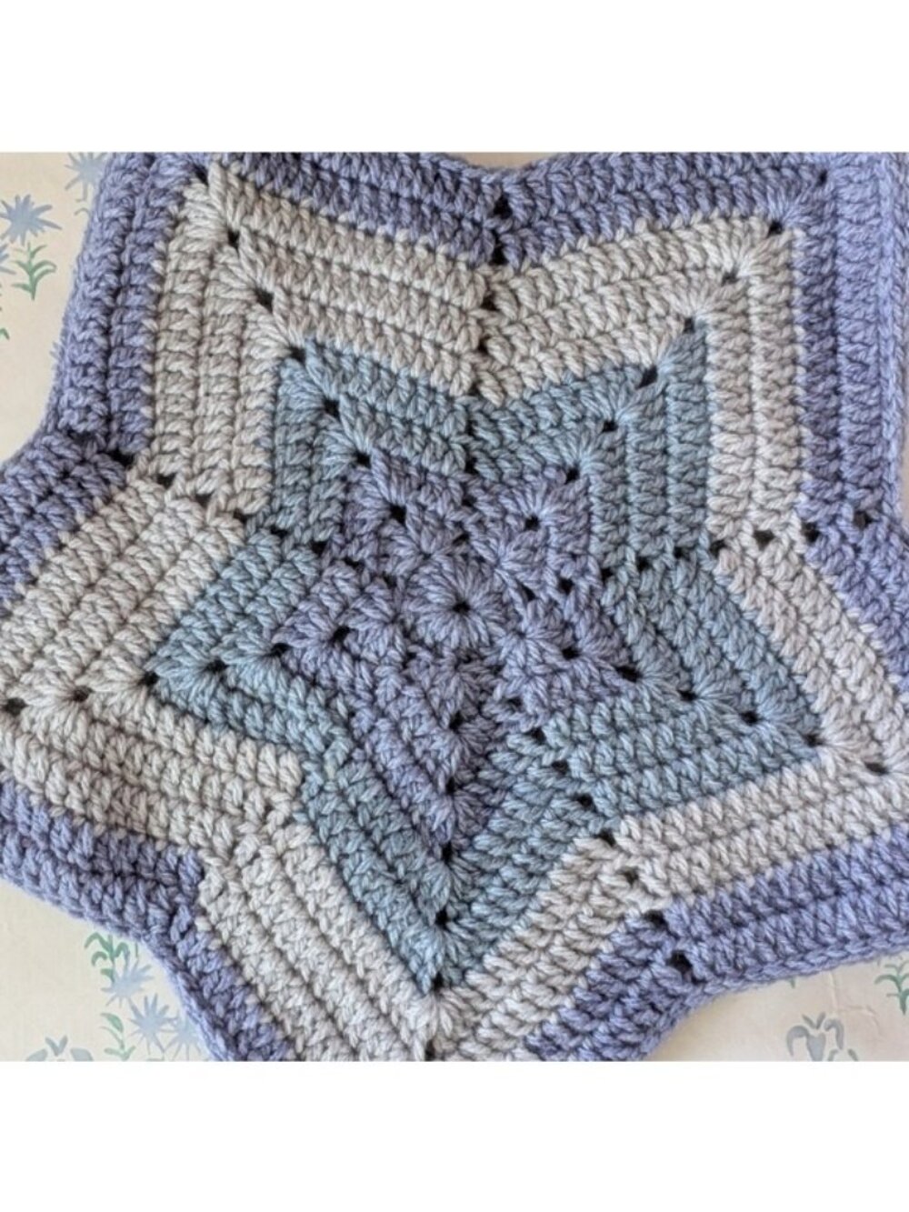 Handmade Crochet Star Tote Bag NEW Blue Gray Purse Boho Cosplay Fairycore - Picture 2 of 3